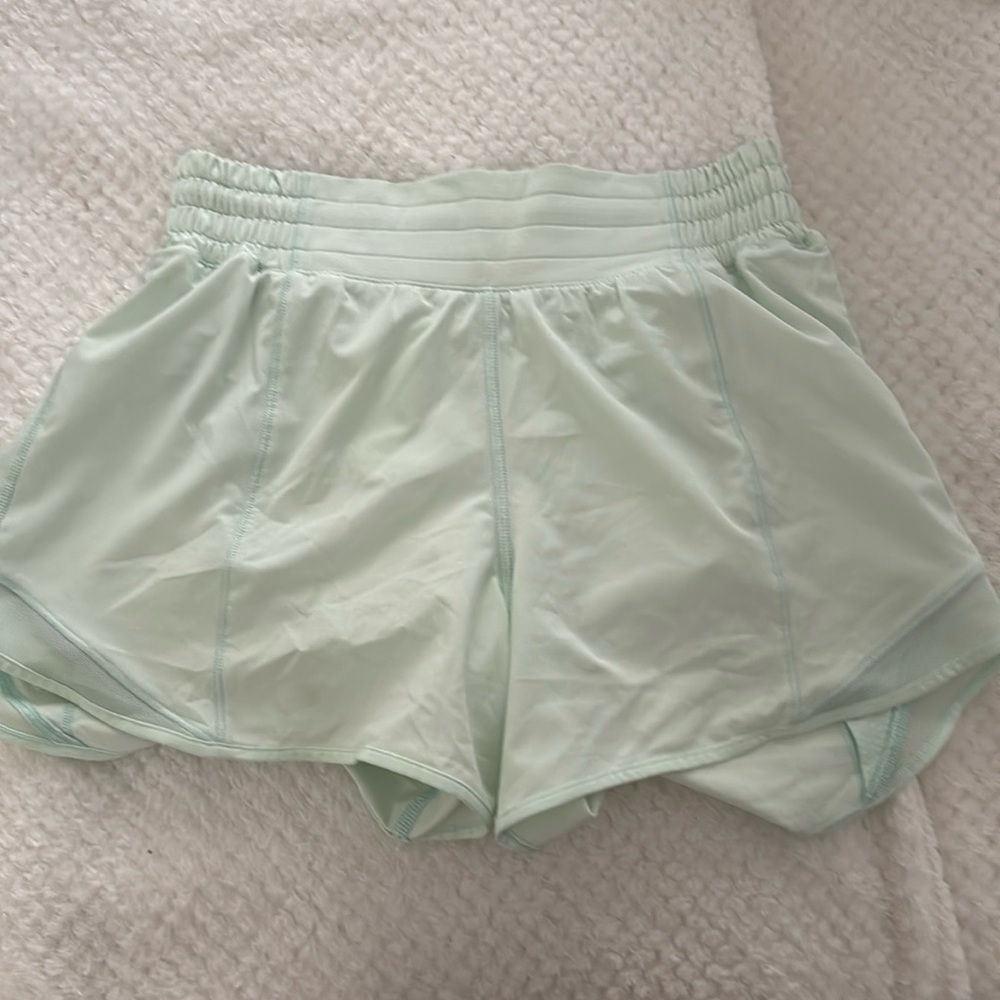 Mint colored lululemon hottie hot shorts size 4